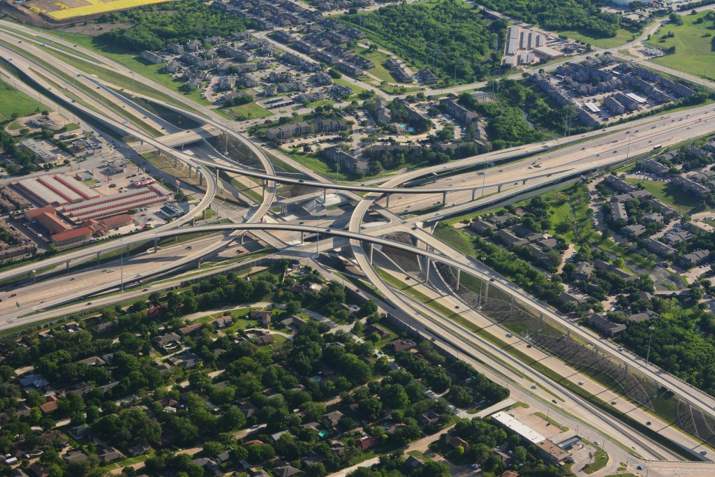 four sections of a motorway 