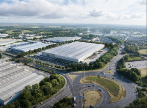 aerial view of industrial area 