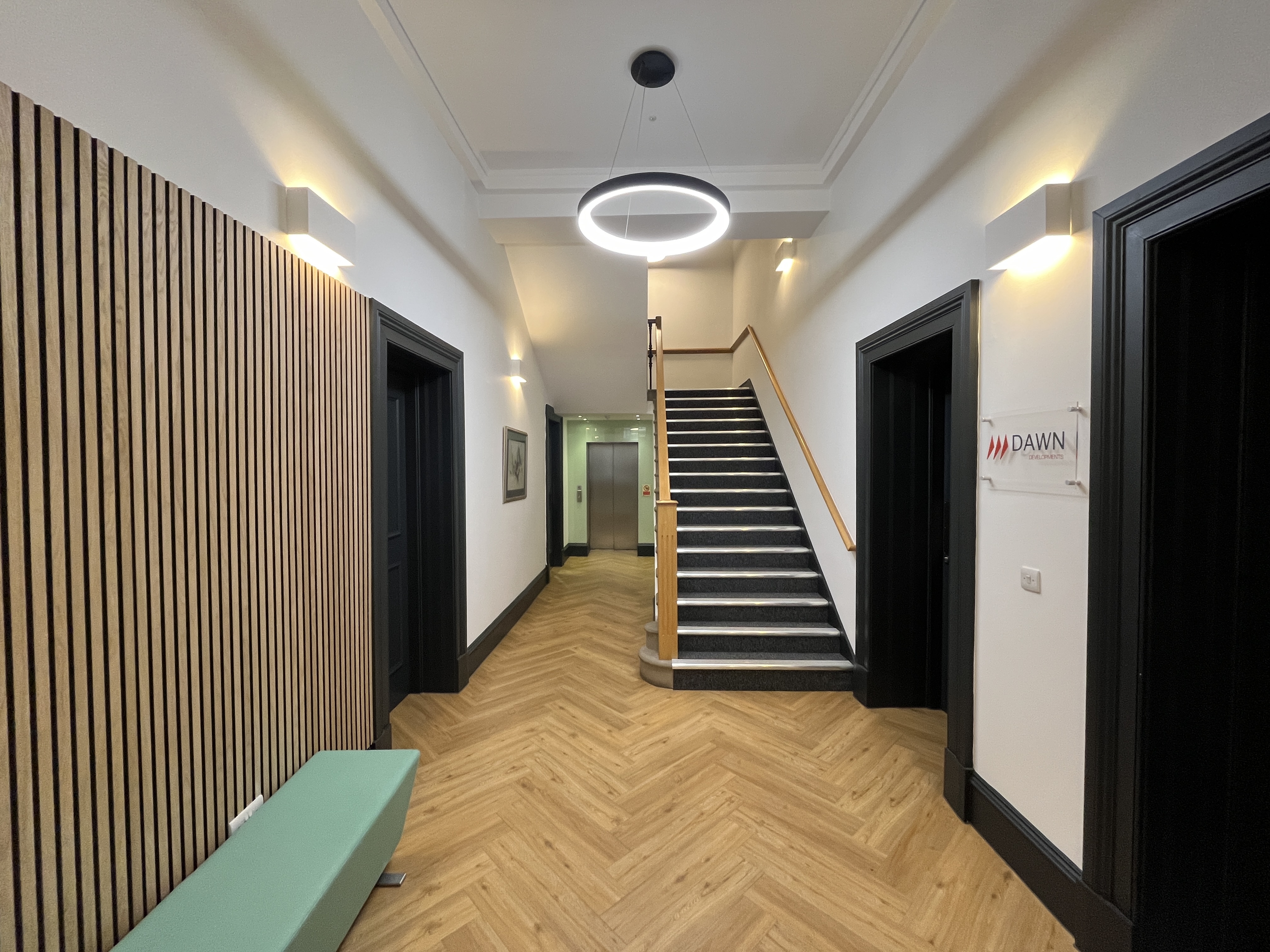 office corridor with staircase 