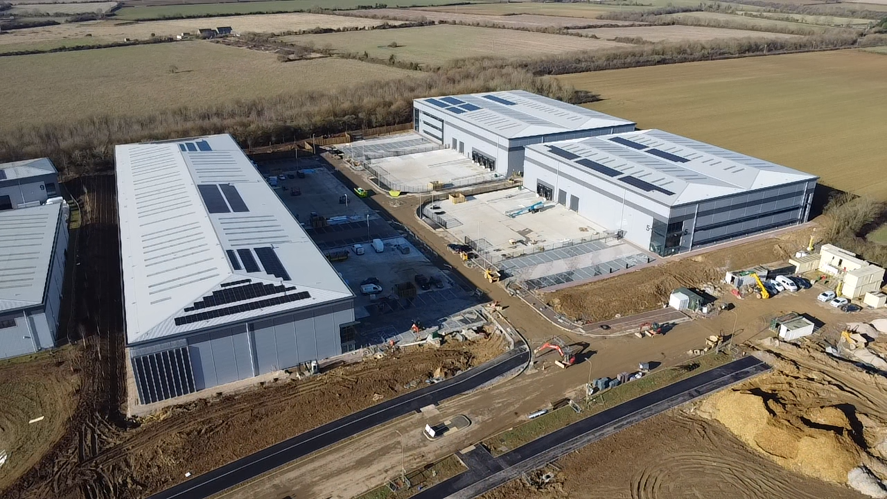 aeria view of industrial building 